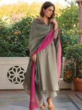 Gosriki Women'S Rayon Viscose Solid Straight Kurta With Pant & Dupatta (Mogul Grey-Vks03-Gs_3Xl_Grey_Xxx-Large),Grey,3,B0F7HJYC48