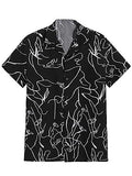 Leriya Fashion Men's Shirt || Rayon Multi Printed Shirts for Men || Short Sleeves Shirt for Boys || Summer Shirts for Men || Office Shirt for Men || Beach Shirts for Men (X-Large Black),Black