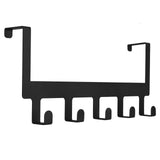 MINCORD Over Door Hook Hanger, Back of Door Bathroom Towel Rack Hooks Heavy-Duty Organizer Sturdy Anti-Rust Black 5-Hooks Towel
