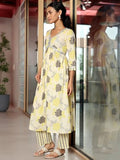 Libas Womens Printed Cotton A-Line Kurta With Trousers Off White Xs 27900