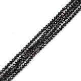 Adabele 230pcs Natural Jet Black Jade Healing Gemstone 3mm (0.12 Inch) Small Tiny Faceted Round Loose Beads Gem Stone Spacer for