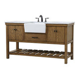 Elegant Decor Clement 60 Aluminum MDF Single Bathroom Vanity in Driftwood