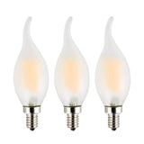 OPALRAY C35 6 Watts Dimmable LED Filament Bulb, E12 Small Base Candelabra Lamp, 2700K Warm White Light, Frosted Glass Shell, Fla