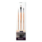 Escoda | Oil and Acrylic | Artist Set Antonio Lopez Garcia | Size 2,8,16 | 3 Brushes | White Chungking Bristle | Bright + Round