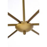 Living District Cohen 6-Light Mid-Century Style Metal Pendant In Brass