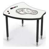 Porcelain Desktop - Standard Shapes Desk With Black Direct Mount Shapes Legs