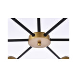 Living District Briggs 6-Light Metal Pendant With Clear Shade In Black And Brass