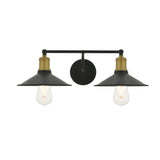 Living District Etude 2-Light Metal Wall Sconce In Brass And Black
