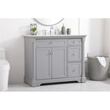 Elegant Decor Indoor Modern Under Sink Bathroom Fixtures Storage Organizer Cabinet 48 Inch Single Bathroom Vanity - Walnut With