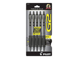 PILOT, G2 Premium Gel Roller Pens, Bold Point 1 mm, Pack of 5, Black