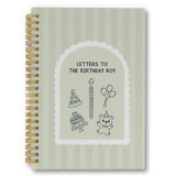 laveliabel Boys Birthday Letters Striped Spiral Notebook, Baby Shower Gifts, Childhood Keepsake Journal, Letters to the Birthday