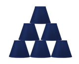 Urbanest Set of 6 Cotton Chandelier Lamp Shade, 3-inch by 6-inch by 5-inch, Indigo, Clip-on, Hardback