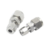 Pysrych Stainless Steel 304 Compression Tube Fitting, Reducer Union, 1/2 OD x 1/4 OD Reducing Straight Connector Adapter, 2pcs