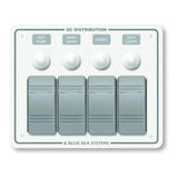 Blue Sea Systems 8272 Contura Water Resistant 12V DC Circuit Breaker Panel White 4 Position