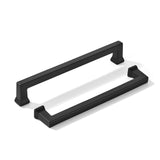 khtumeware 2 Pack 6inch(152mm) Hole Center Black Cabinet Pulls Heavy-Duty Solid Matte Black Cabinet Hardware Pulls for Kitchens,