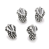 20pcs Cute Grape Large Hole Beads (4.5mm Hole) Antique Silver