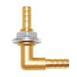 Joywayus 3/8 x 3/8 Hose Barb Thru-Bulk Head Hex Union 90 Degree L Right Angle Elbow Barbed Brass Fitting with Flat Washer Gasket