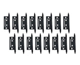 QCAA Durable Steel Non-Mortise Hinge with Final Pins, for Chest, Box, Vintage Cabinet Furniture, 2x0.9, Matte Black, Made in Tai