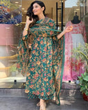Anni Designer Women'S Rayon Blend Anarkali Printed Kurta With Palazzo & Dupatta (Cia Green_4Xl_Green_Xxxx-Large),Green,4XL,Rayon Blend,Anarkali,