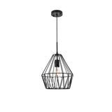 Living District Candor 1-Light Mid-Century Metal Pendant In Black