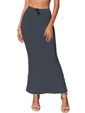 Sugathari Traditional Grey Micro Fiber Solid Saree Shapewear for Women (SW FISHCUT Grey XL)