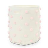 Sunnymove 17.5 D x 20.8 H Pink Pom Pom Basket Bin Blush Large Cotton Canvas Laundry Hamper Baby Girl Laundry Basket Storage, Bab