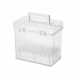 SNAPPSY Transparent Marker Holder Divided Storage Case with Latch Portable Organizer with Handle Secure for Artists, Students, A