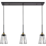 Living District Indoor Modern Home Decorative Bright Ceiling Auspice 3 Light Brass And Black Pendant