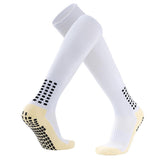 Proberos 1 Pair Football Socks, OverCalf, White, Rubber AntiSlip Grip