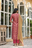 Anni Designer Women'S Cotton Blend Straight Printed Kurta With Pant & Dupatta (Banarsi-Red-Bfv_M_Red_Medium),Red,M,Cotton Blend,Banarsi-Red-BFV057,Kurta, Scarf