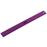 JAM PAPER Strong Aluminum Ruler 12 Inch Metal Ruler with NonSkid Cork Backing Purple Metallic Sold Individually