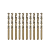 1.6mm Metric M35 Cobalt Steel Extremely Heat Resistant Twist Drill Bit of 10pcs with Straight Shank to Cut Through Hard Metals S
