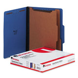 UNIVERSAL Pressboard Classification Folders, Ltr, 6Section, Cobalt Blue, 10/bx