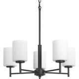 Progress Lighting P4319-31 Transitional Five Light Chandelier from Replay Collection in Black Finish