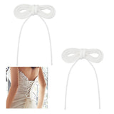 AHANDMAKER 2 Pack 78.7 Inches Corset String Replacement White Satin Corset Lacing Cord Women's Tie Back for Wedding Bridal Gown,