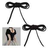AHANDMAKER 2 Bundle 78.7 Inches Women's Tie Back for Wedding Bridal Gown, 0.2 Inch Black Adjustable Lace up Dress Cord Back Cors