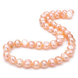 BEADIA Natural Pearl Beads Side Hole 7-8mm Pink Freshwater Cultured Loose Gemstone Beads for DIY Jewelry Making 13.8''/Strand