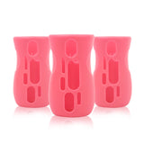 Olababy Silicone Sleeve for Avent Natural Glass Bottles (Pack of 3) (8 oz, Pink)