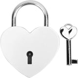 Treasure Chest Padlock,Mini Love Heart Shaped Metal Lock Colorful Diary Book Security Padlock with Key for Jewelry Box Purse Han