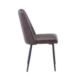 Jofran Maddox Mid-Century Modern Faux Leather Upholstered Dining Chair Set Of 2, Blueberry