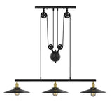 WINSOON Pendant Lights Kitchen Island: Kitchen Pendant Lighting Over Island 3 Lamps with Black Metal Shades - 3-Light Pool Table