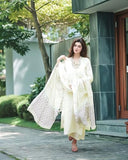 Anni Designer Women'S Rayon Blend Printed Straight Kurta With Pant & Dupatta (Mirai White-Vks02_M_White_Medium),White,M,Rayon,Regular,
