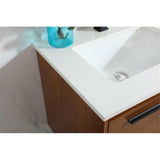 Elegant Decor Roman 24 Aluminum Alloy Mdf Single Bathroom Vanity In Teak