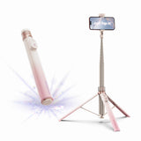 KraftGeek Automatic Tripod for iPhone, 66 Pink Phone Selfie Stick Tripod Stand for Recording, Travel, Content Creation - Ombr