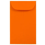 JAM PAPER #3 Coin Business Colored Envelopes - 2 1/2 x 4 1/4 - Orange Recycled - 50/Pack