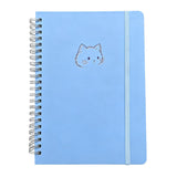 SIIXU Cute Cat Illustration Spiral Notebook, A5, Lined, Ideal for Writing