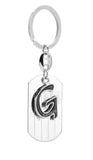 Caristo English Alphabet Letter G (Kc2) Silver Metal Name Keychain For Car Bike Men Women Kids