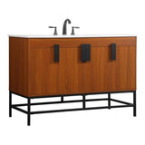 Elegant Decor Indoor Modern Under Sink Bathroom Fixtures Storage Organizer Cabinet 72 Inch Double Bathroom Vanity - Black