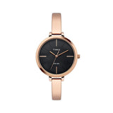 Timex Analog Watch For Women With Black Round Dial & Rose Gold Brass Bracelet Band Water Resistant Women'S Wrist Watches - Twel1