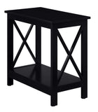 Convenience Concepts Oxford Chairside End Table with Shelf, Black